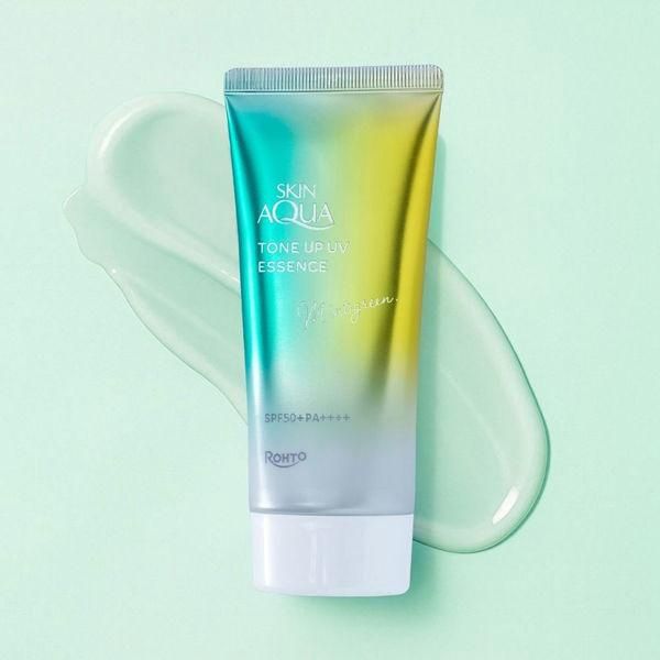Rohto Skin Aqua Tone Up UV Essence SPF50+ PA++++ Mint Green 70ml