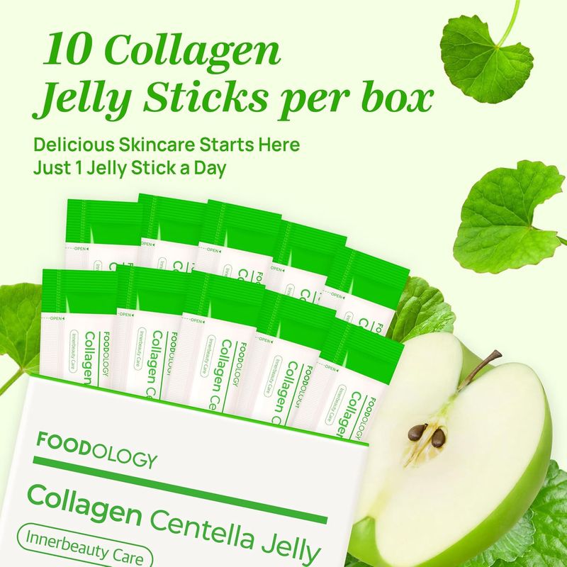FOODOLOGY Coleology Centella Jelly 10 Sticks - Green Apple (SK)