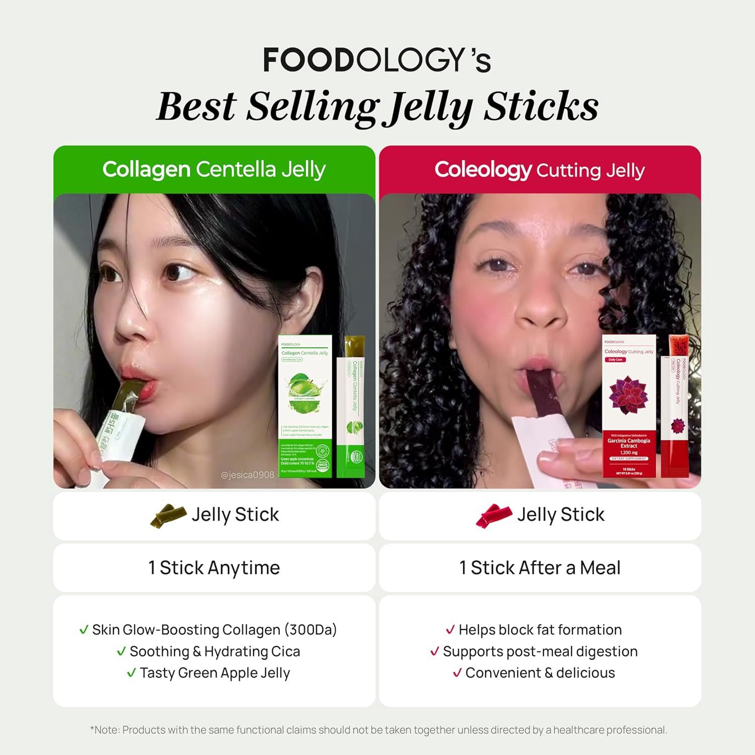 FOODOLOGY Coleology Centella Jelly 10 Sticks - Green Apple (SK)