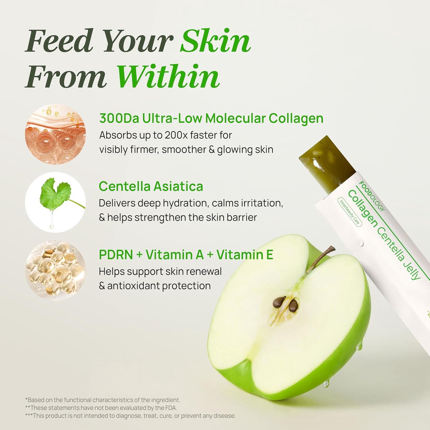 FOODOLOGY Coleology Centella Jelly 10 Sticks - Green Apple (SK)