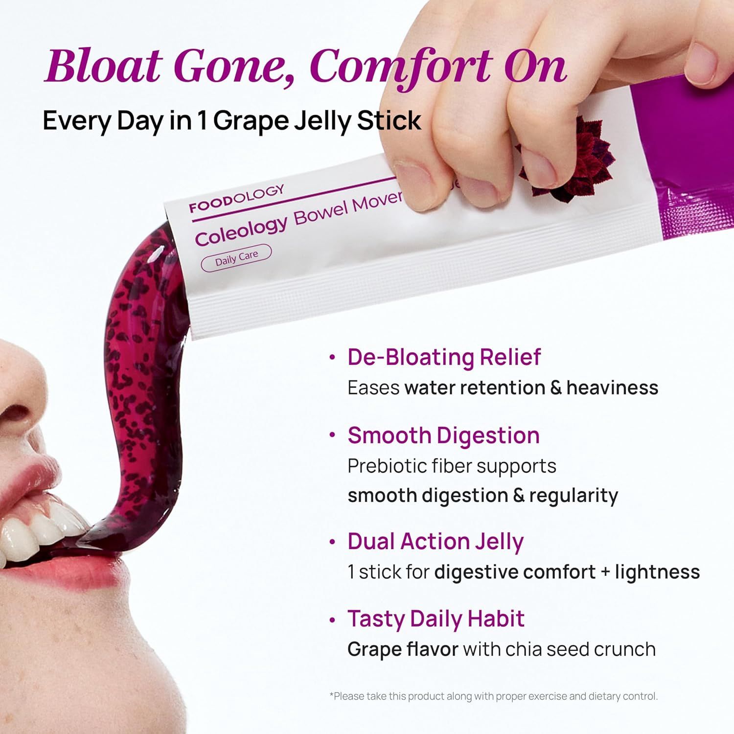 FOODOLOGY Coleology Bowel Movement Jelly Grape 10 Sticks (SK)