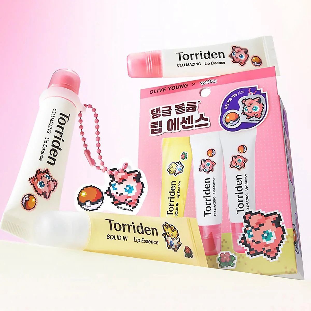 Olive Young x Pokemon Torriden Cellmazing Low Molecular Collagen Volume Lip Essence Set of 3 (Limited)