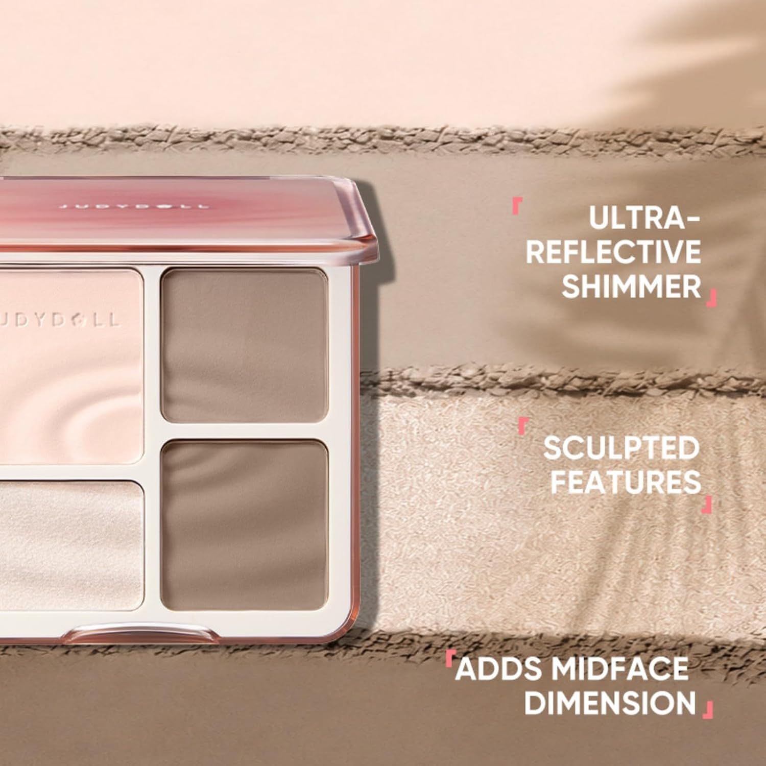 Judydoll 2 in 1 Highlighter &amp; Contour Palette #01 Waves Shadow