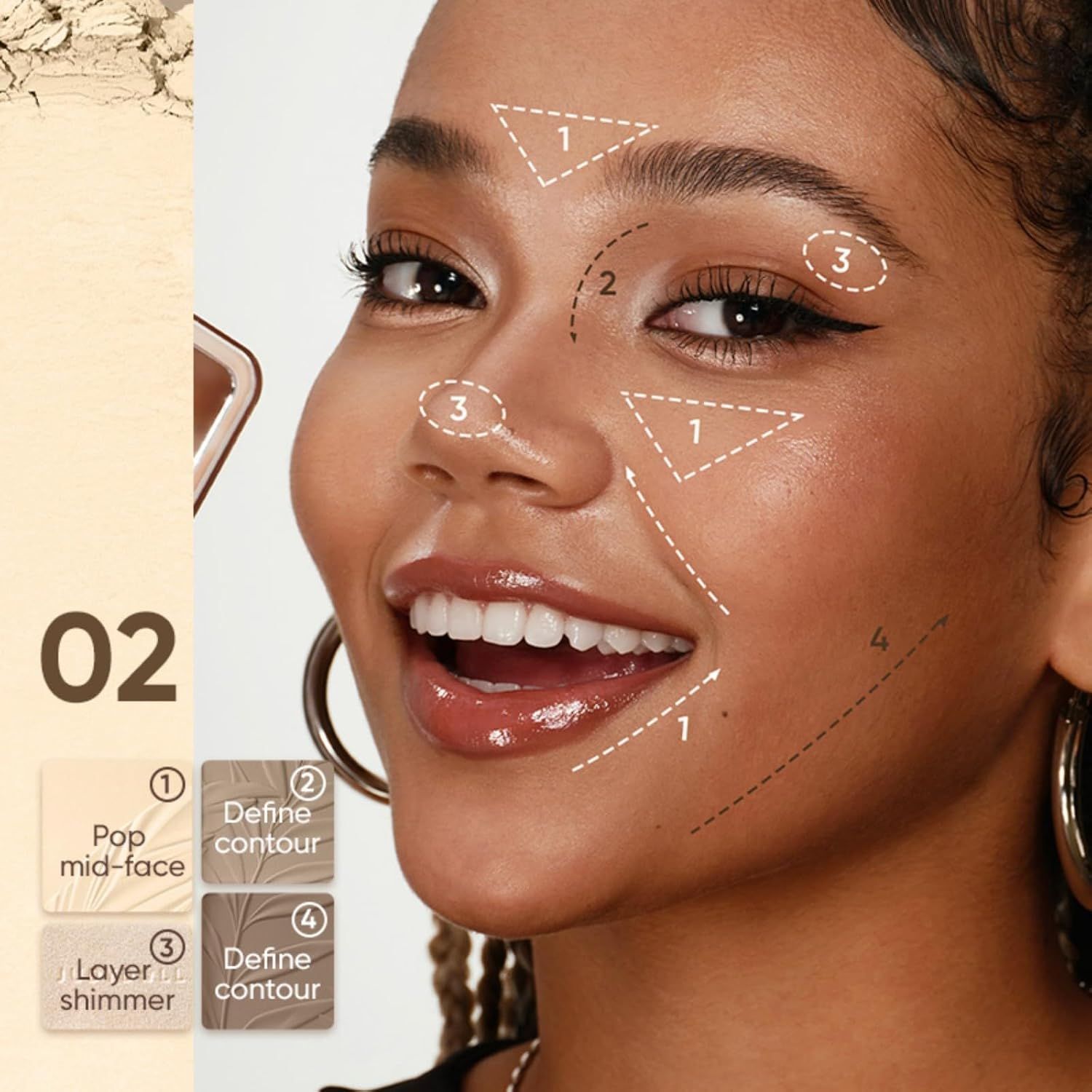 Judydoll 2 in 1 Highlighter &amp; Contour Palette #02 Tree Shadow