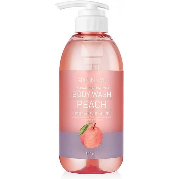 Around Me Natural Perfume Vita Body Wash Peach 500ml