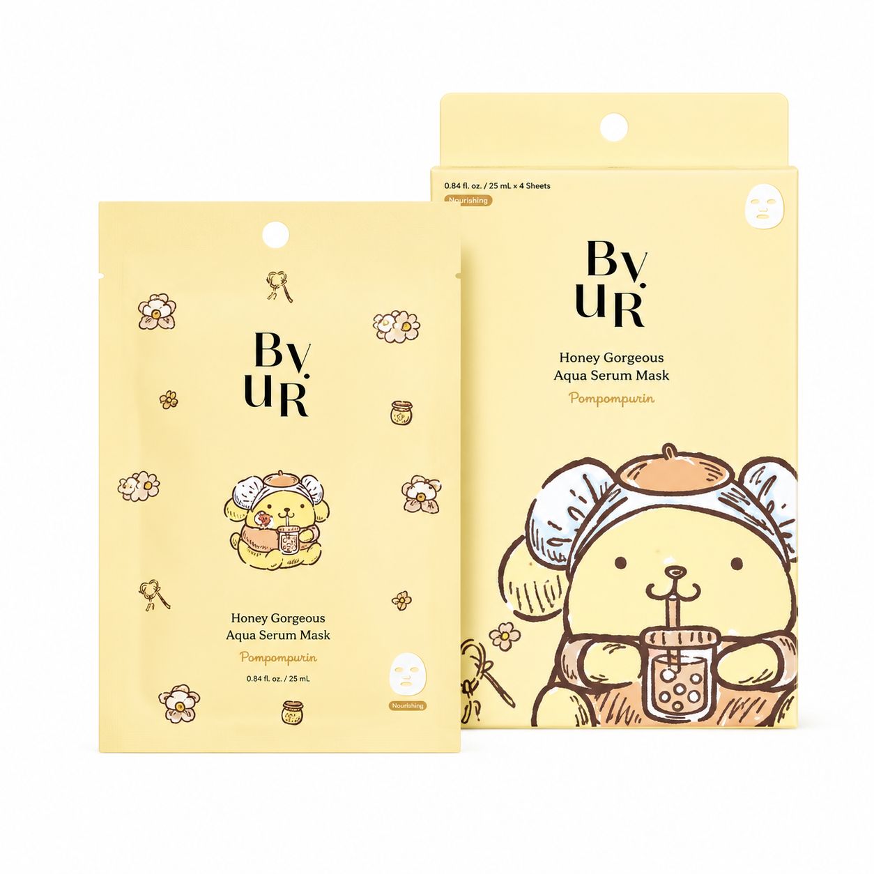 ByUR Hello Kitty&amp;Friends Honey Gorgeous Aqua Serum Mask V1 - 4 Sheets