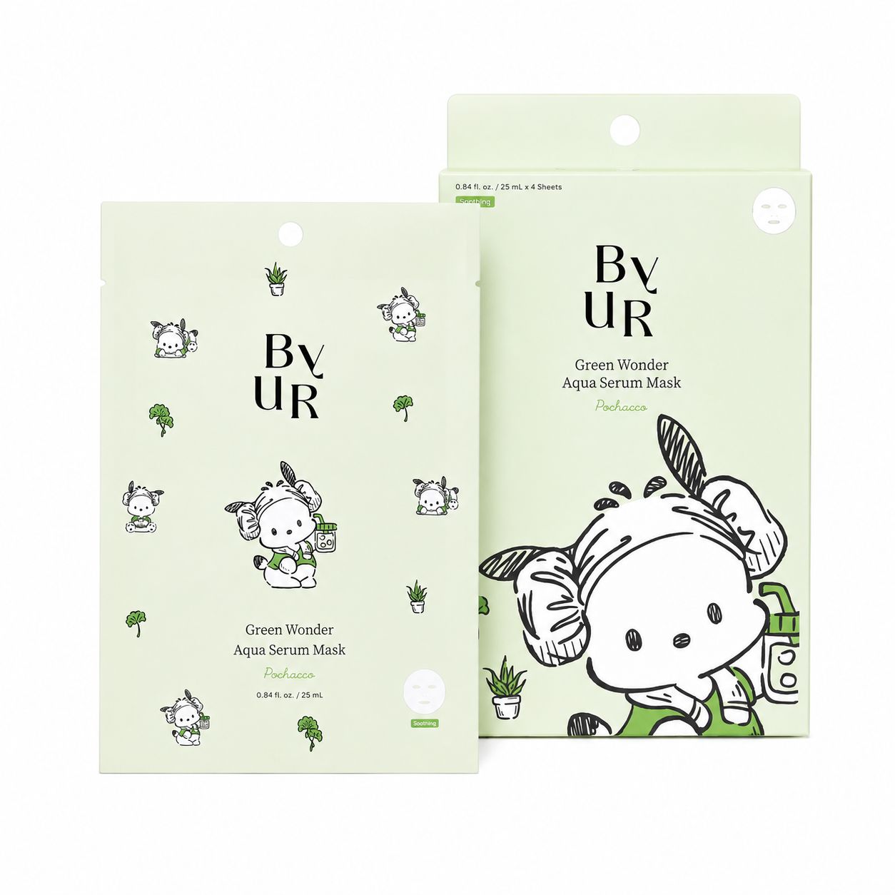 ByUR Hello Kitty&amp;Friends Green Wonder Aqua Serum Mask  V1 - 4 Sheets