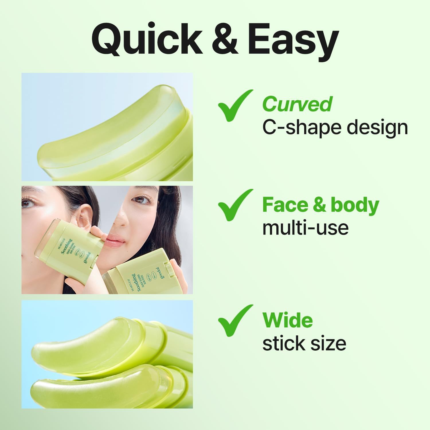 Goodal Heartleaf Soothing Quick Sliding Sunscreen Stick SPF50+ PA++++