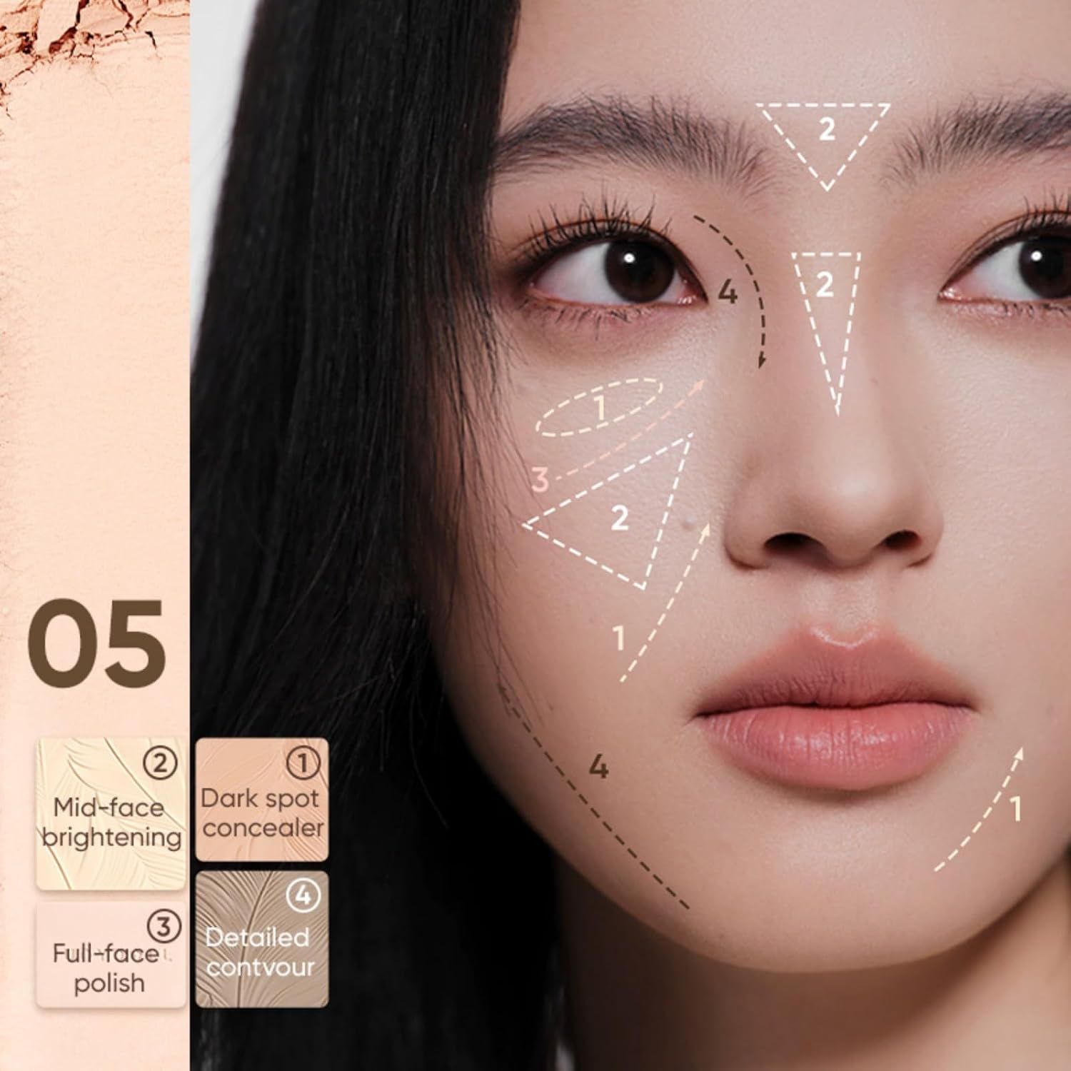 Judydoll 2 in 1 Highlighter &amp; Contour Palette #05 Feather Glow