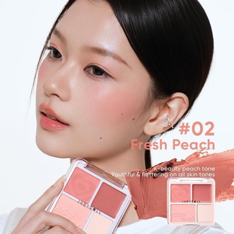 Judydoll Blush &amp; Highlight Palette #02 Fresh Peach
