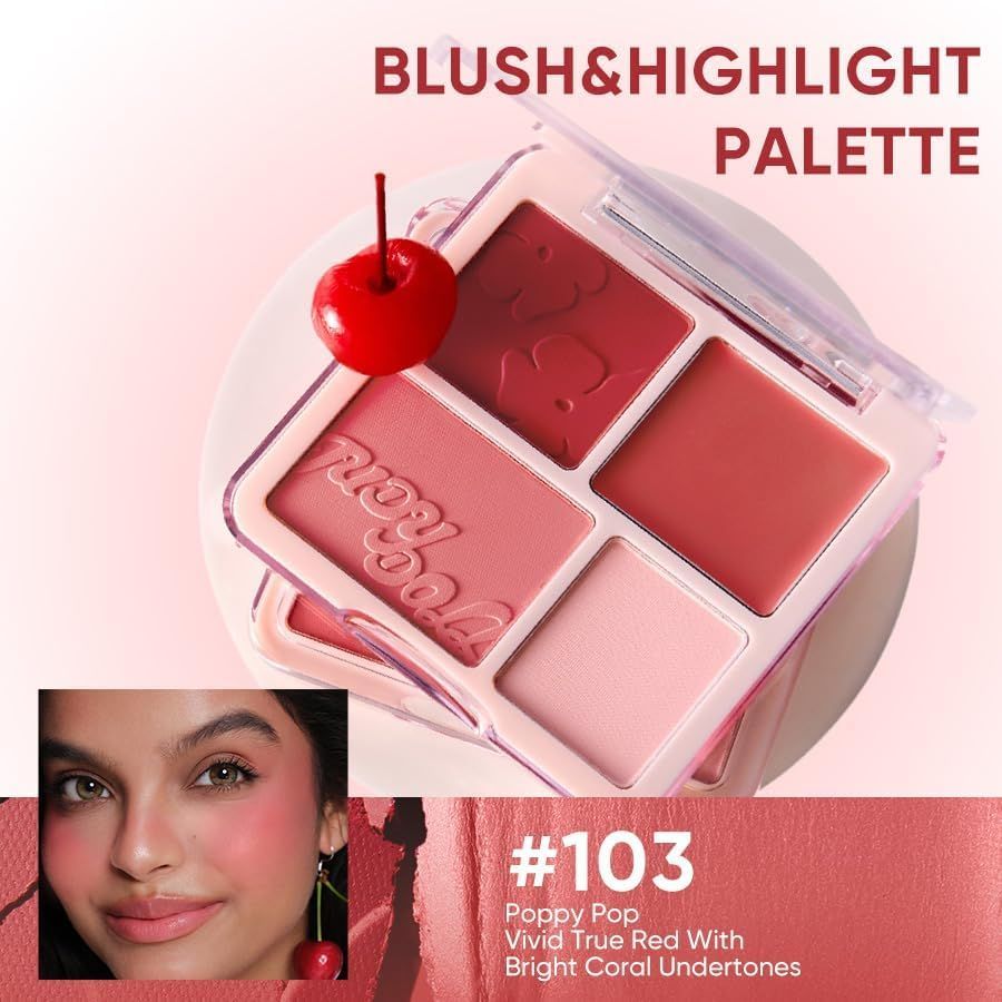 Judydoll Blush &amp; Highlight Palette #103 Poppy Pop