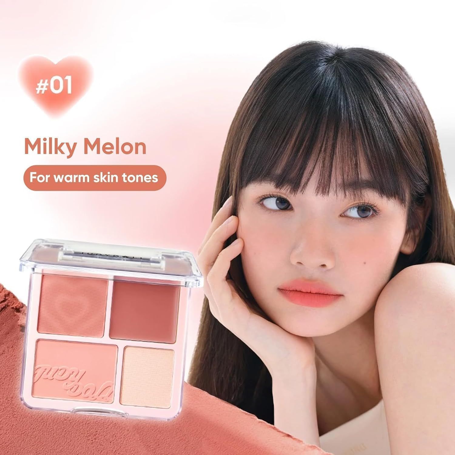 Judydoll Blush &amp; Highlight Palette #01 Milky Melon