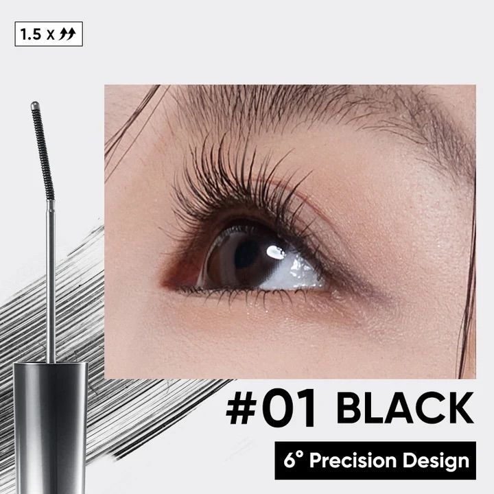 Judydoll 3D 6°Curling Eyelash Iron Mascara Curly#01 Black (50% More)