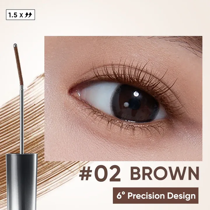 Judydoll 3D 6°Curling Eyelash Iron Mascara Curly#02 Brown (50% More)