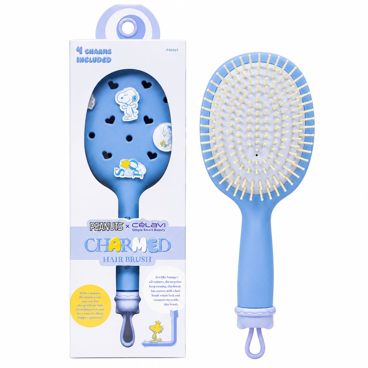 Celavi Peanuts Everyday Charm Large Hair Brush (Blue)