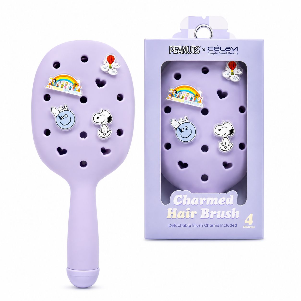 Celavi Peanuts Everyday Charm Hair Brush (Purple)