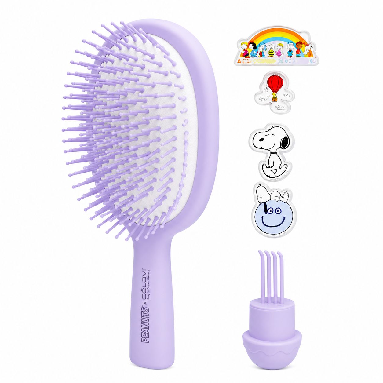 Celavi Peanuts Everyday Charm Hair Brush (Purple)