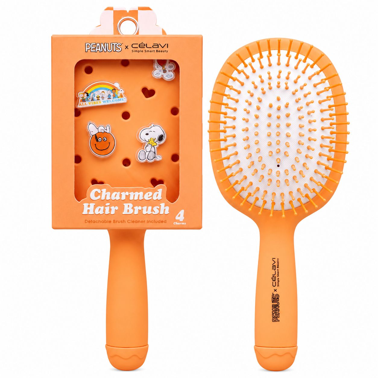 Celavi Peanuts Everyday Charm Hair Brush (Orange)