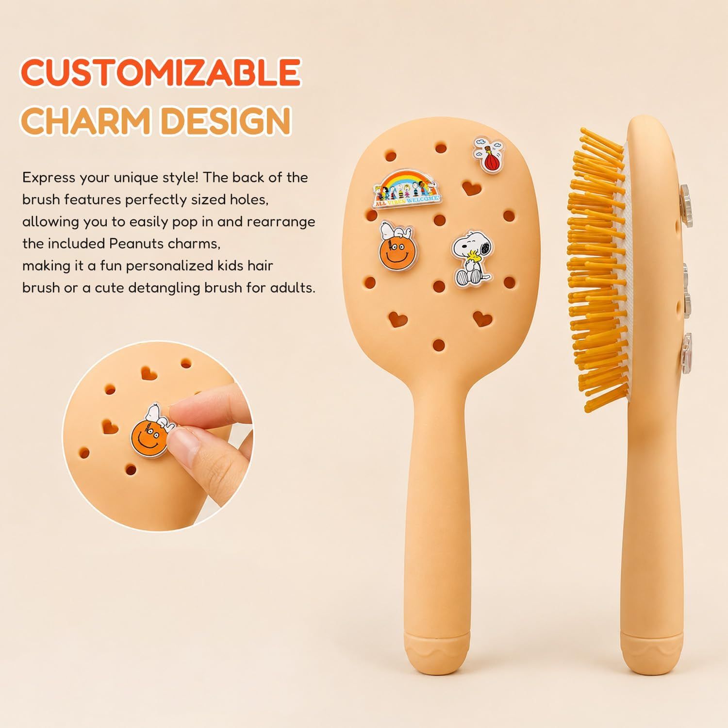 Celavi Peanuts Everyday Charm Hair Brush (Orange)