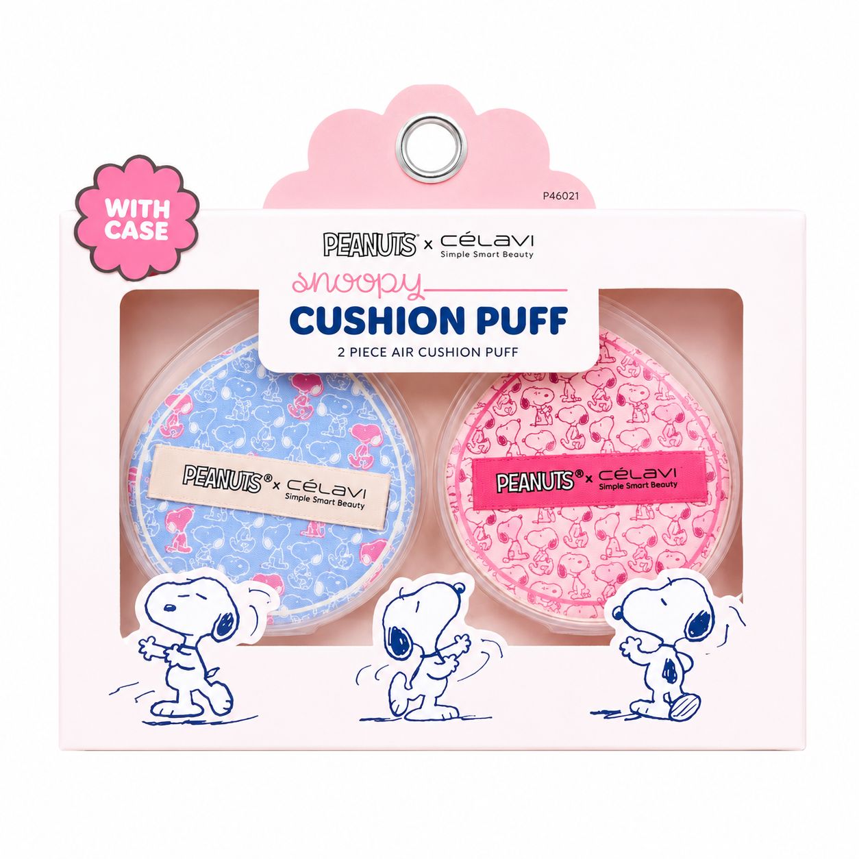 Celavi Peanuts Snoopy Air Cushion Puff 2pcs