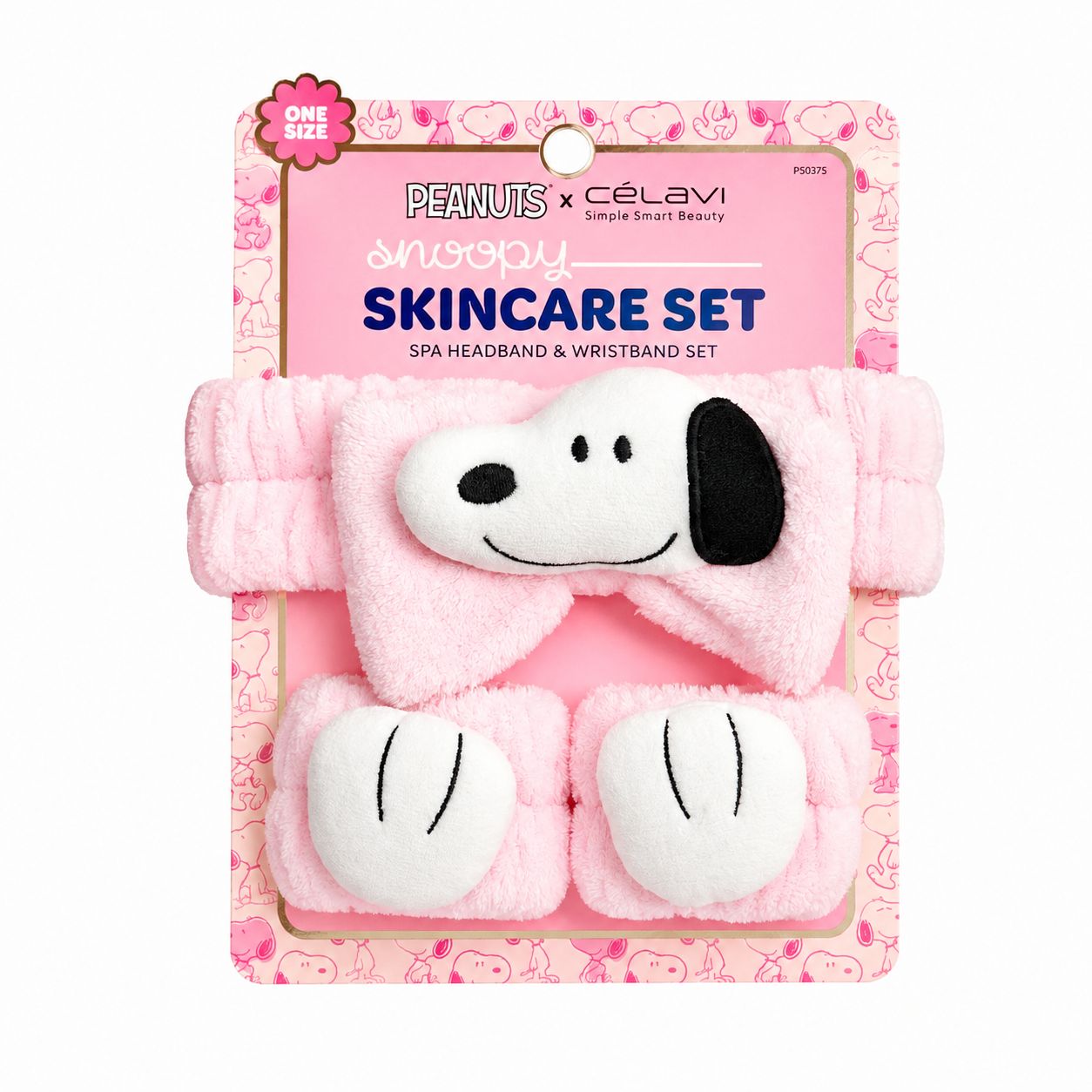 Celavi Peanuts Pink Spa Headband With Wristbands