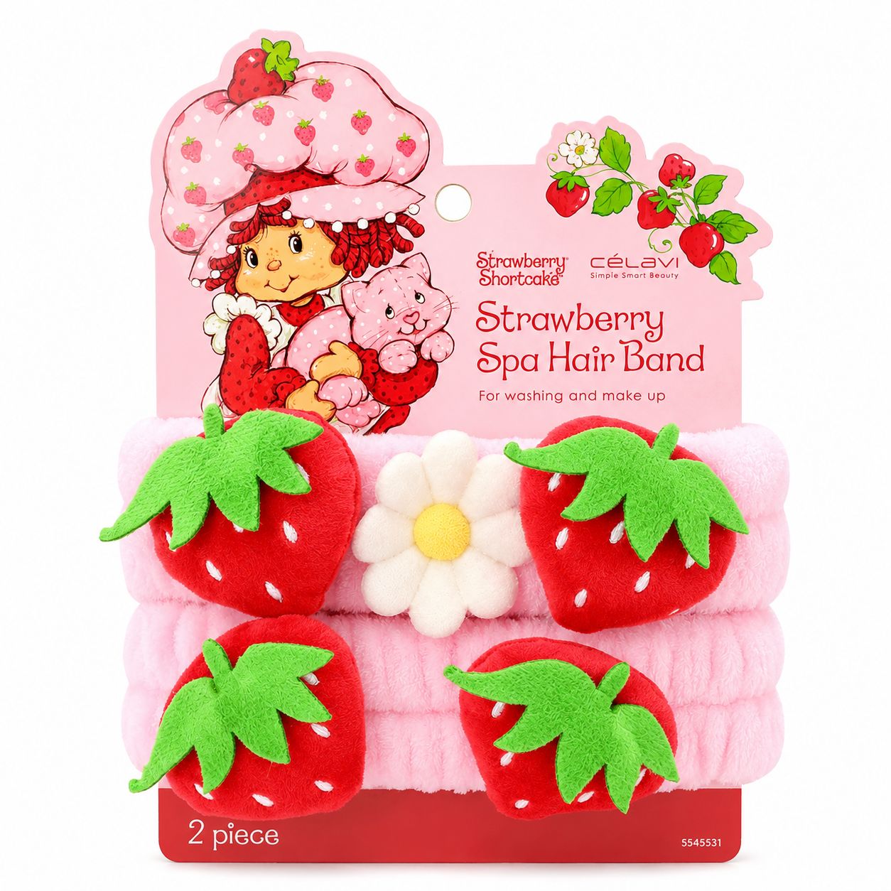 Celavi Strawberry Shortcake Spa Headbands 2pc