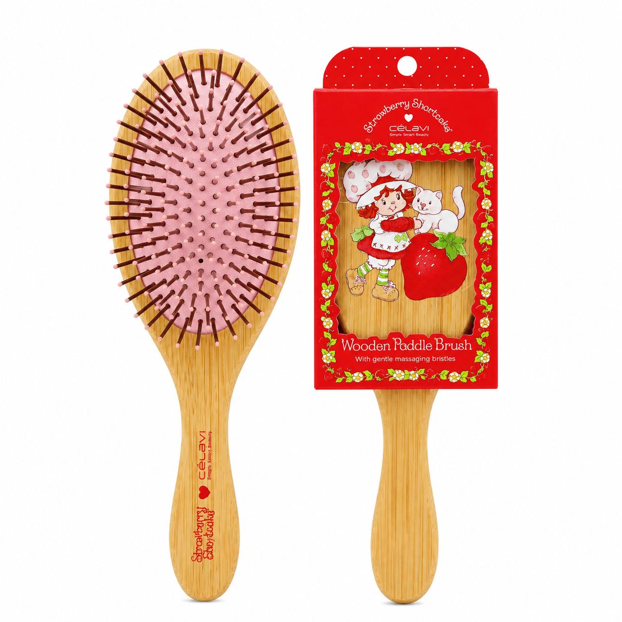 Celavi Strawberry Shortcake Wooden Paddle Brush