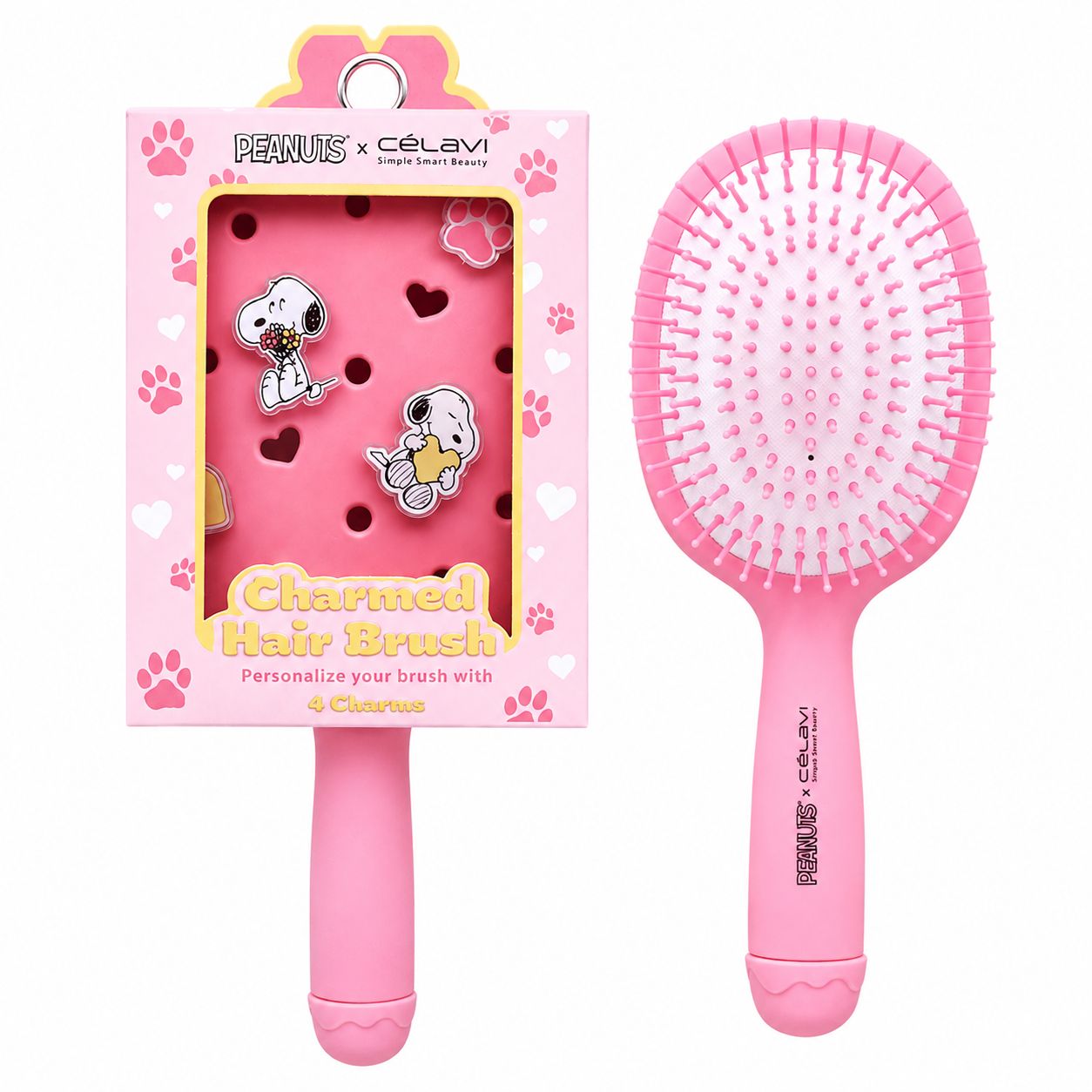 Celavi Peanuts Everyday Charm Large Hair Brush (Pink)