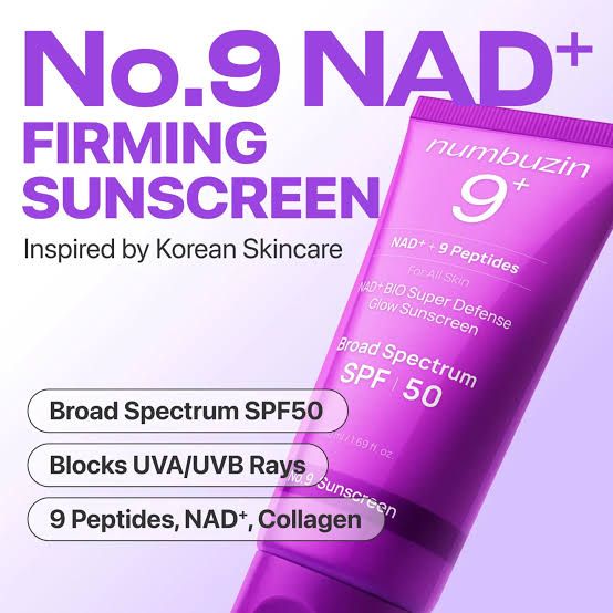 Numbuzin 9 NAD+ Peptides Dewy Sun Essence SPF50+ PA++++ 50ml