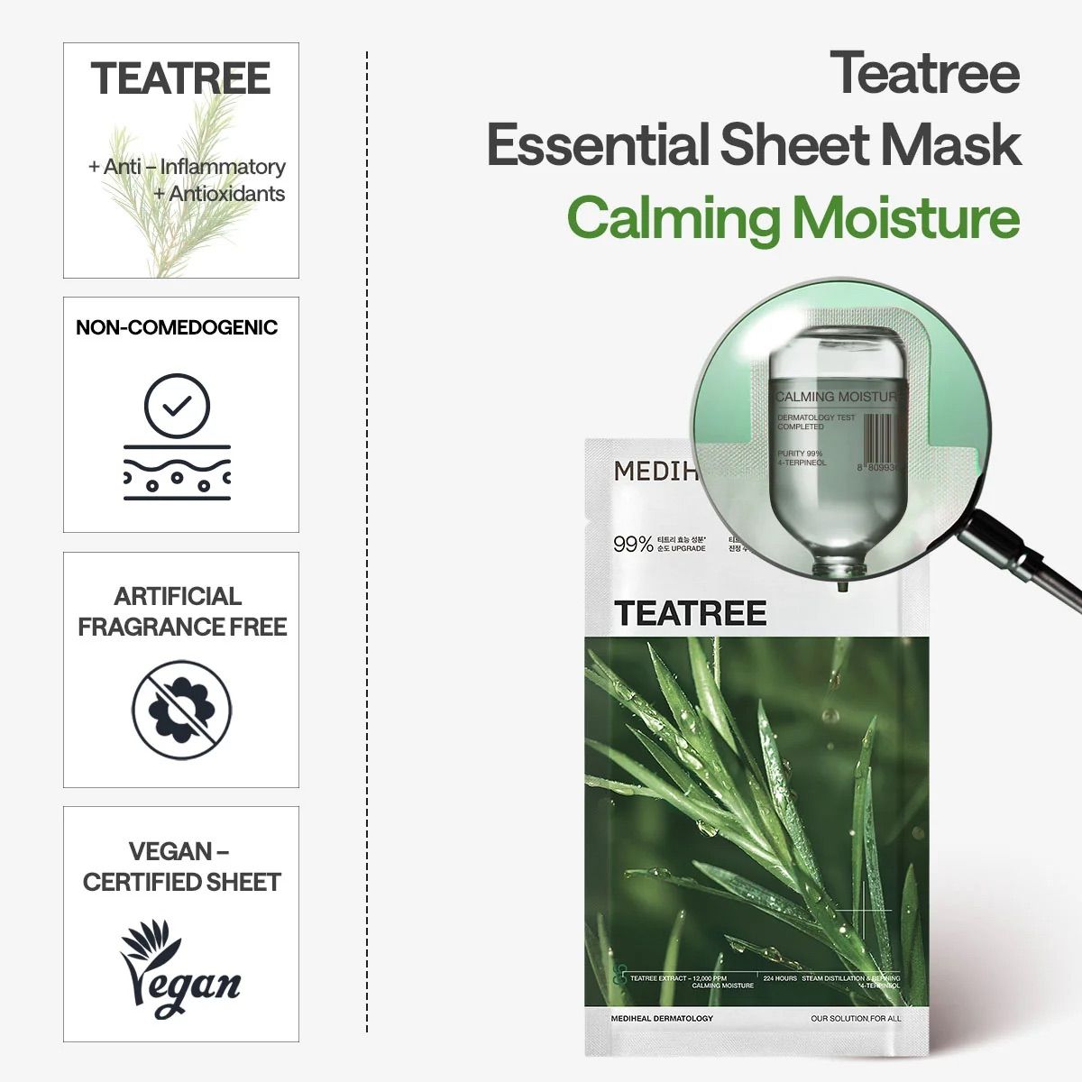 Mediheal Teatree Essential Mask + Calming Moisture Mask 1 Sheet