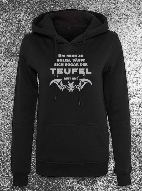 Hoodies Herren - Teufel säuft sich Mut an - Schwarz - vorne