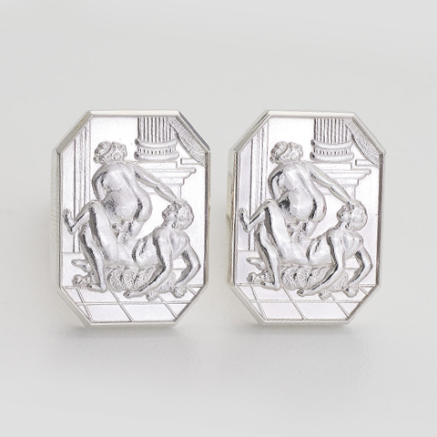 Francois Sterling Silver Emerald Cut Cufflinks