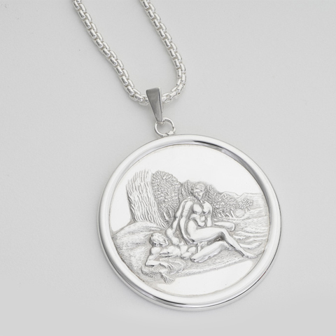 Angelique Framed Sterling Silver Pendant