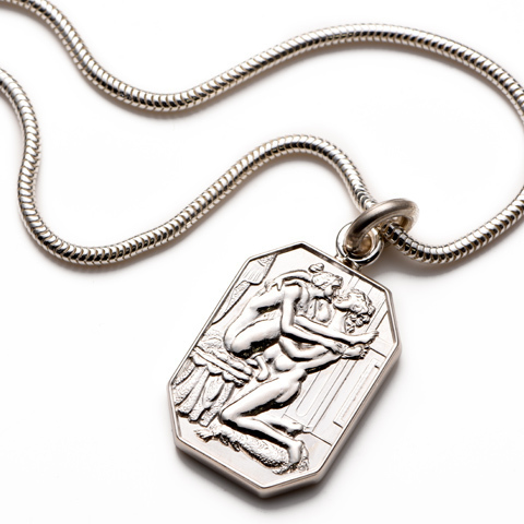 Justine Sterling Silver Emerald Cut Pendant & Chain
