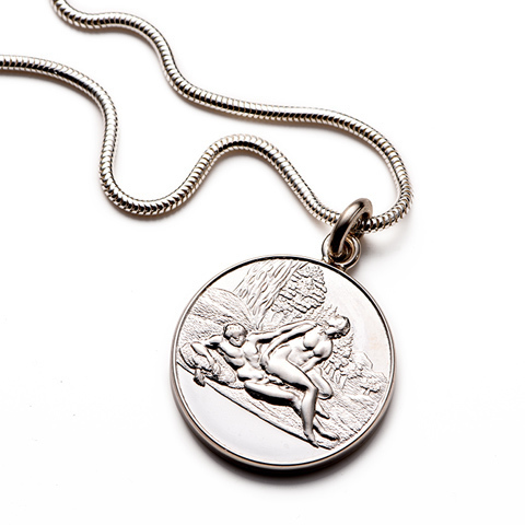 Angelique Sterling Silver Round Pendant & Chain