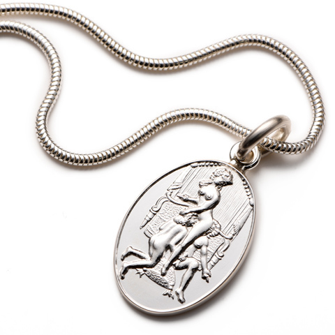 Eugenie Sterling Silver Oval Pendant & Chain