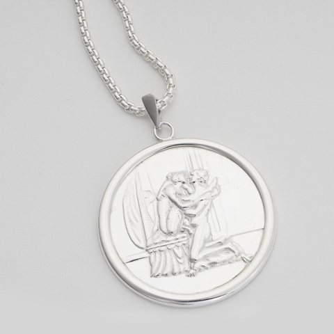 Justine Framed Sterling Silver Pendant