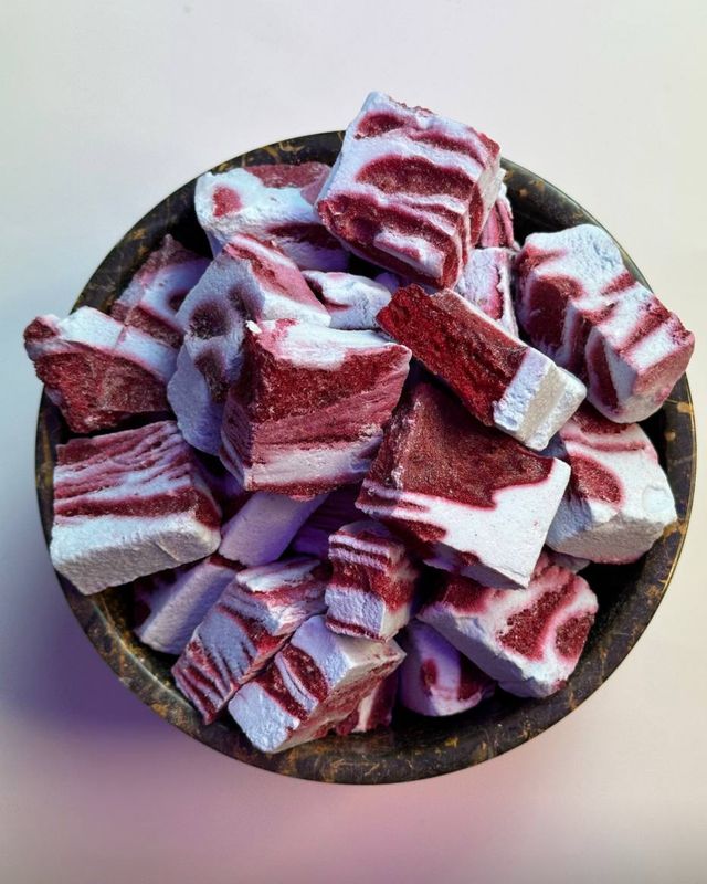 Ice cream blueberry and raspberry 