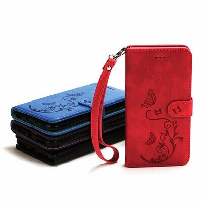 iPhone 7 Plus / 8 Plus 5.5 Book Case Embossed Butterfly Flower