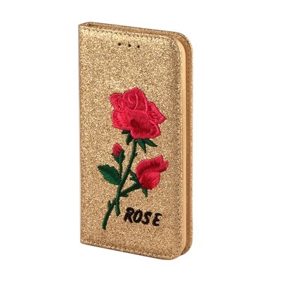 iPhone 6 / 6s / 7 / 8 / SE 2020 4.7 Book Case Rose Embroidery