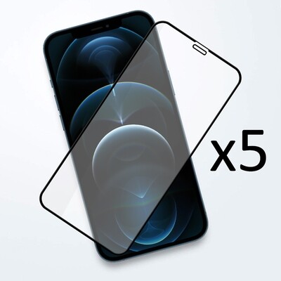 iPhone 12 / 12 Pro 6.1 Full Glue Glass Screen Protector ( 5 Pack )