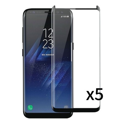 Samsung S8 3D Full Glue Glass Screen Protector ( 5 Pack )