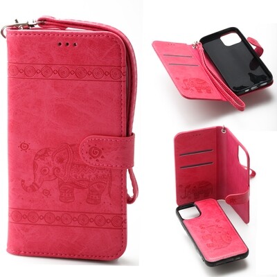 iPhone 11 6.1 Book Case Embossed Elephant