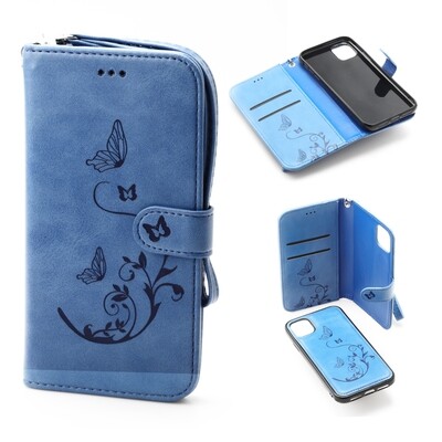 iPhone 11 6.1 Book Case Embossed Butterfly Flower