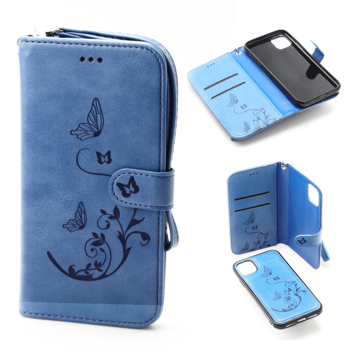 iPhone 11 Pro 5.8 Book Case Embossed Butterfly Flower