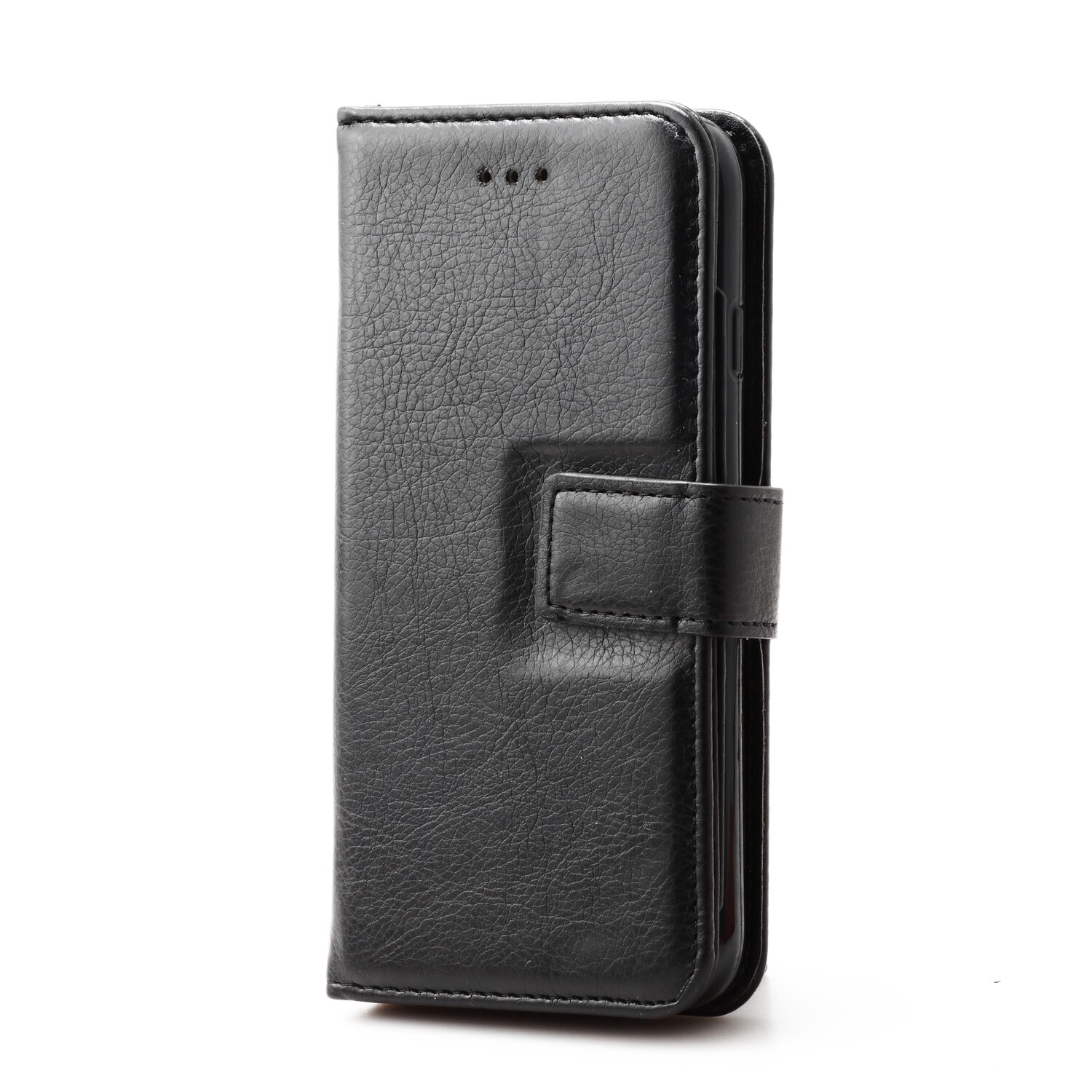 iPhone 12 / 12 Pro 6.1 Book Case Flip Wallet Case With 6 card holder, Color: Black