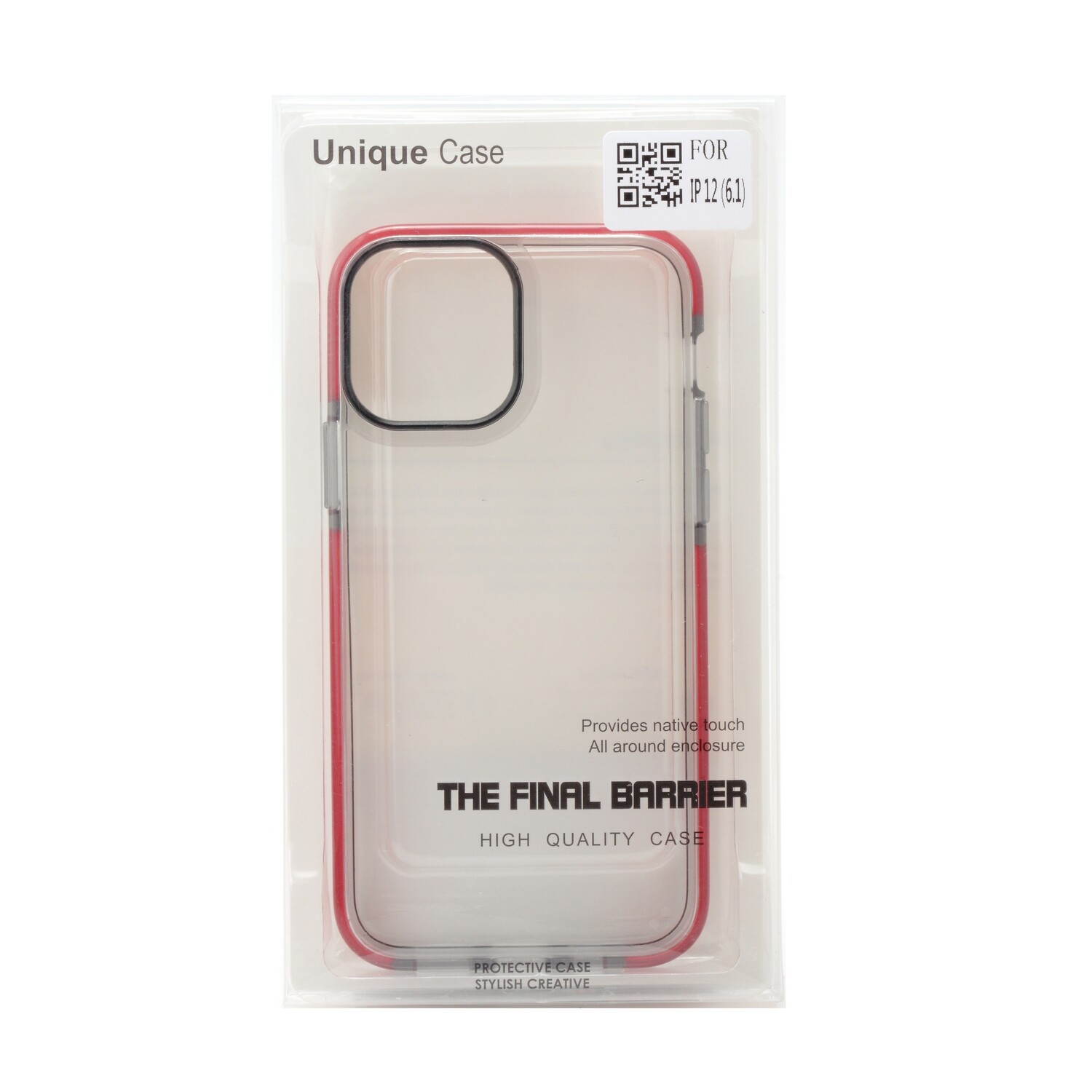 iPhone 12 / 12 Pro 6.1 Clear iClear Collection Back Case, Color: Red