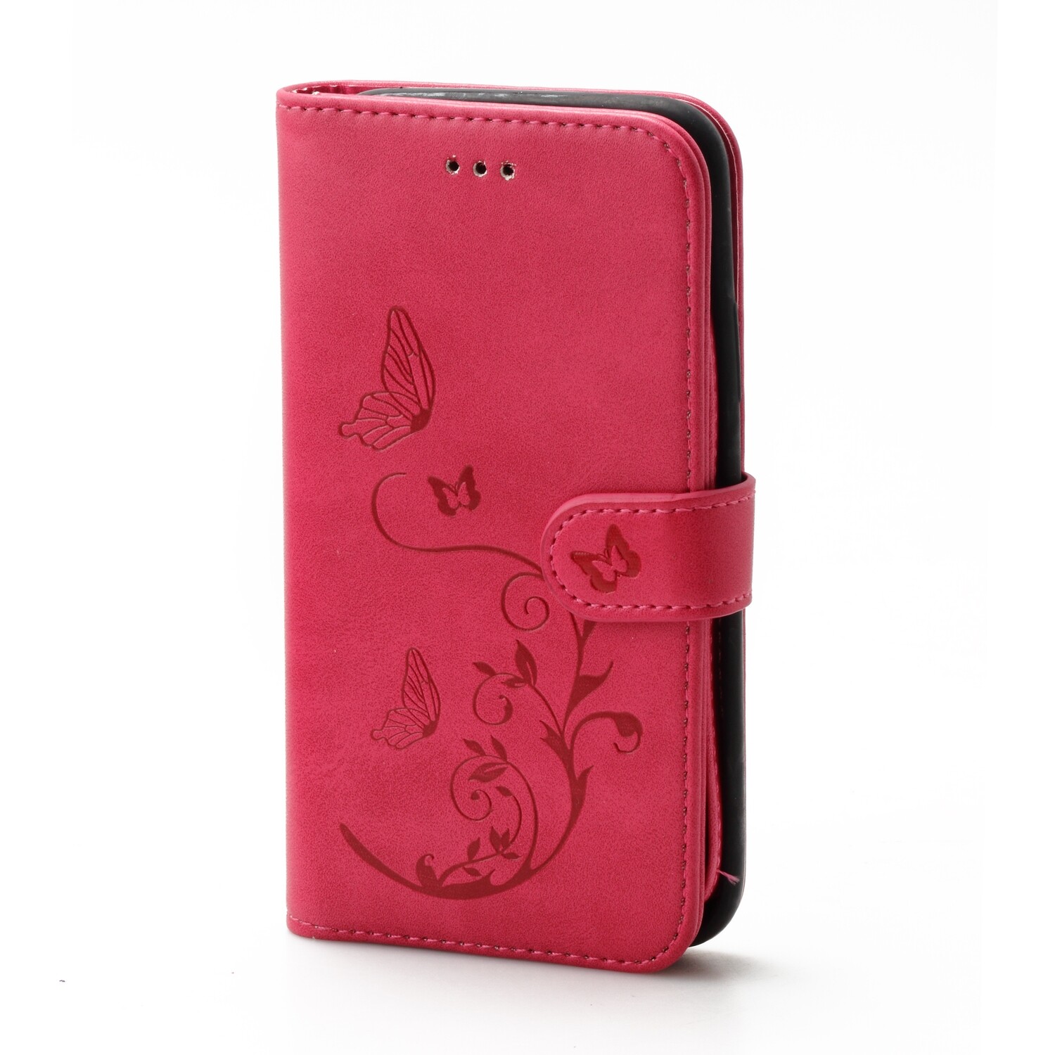 iPhone Xs Max 6.5 Book Case Embossed Butterfly Flower
