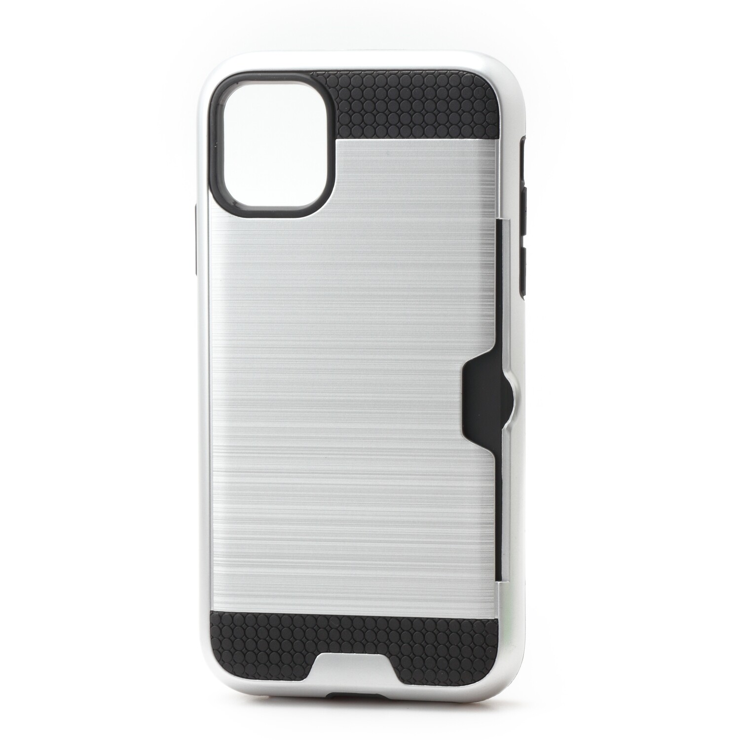 iPhone 11 Pro Max 6.5 Tough Card Holder Back Case, Color: Sliver