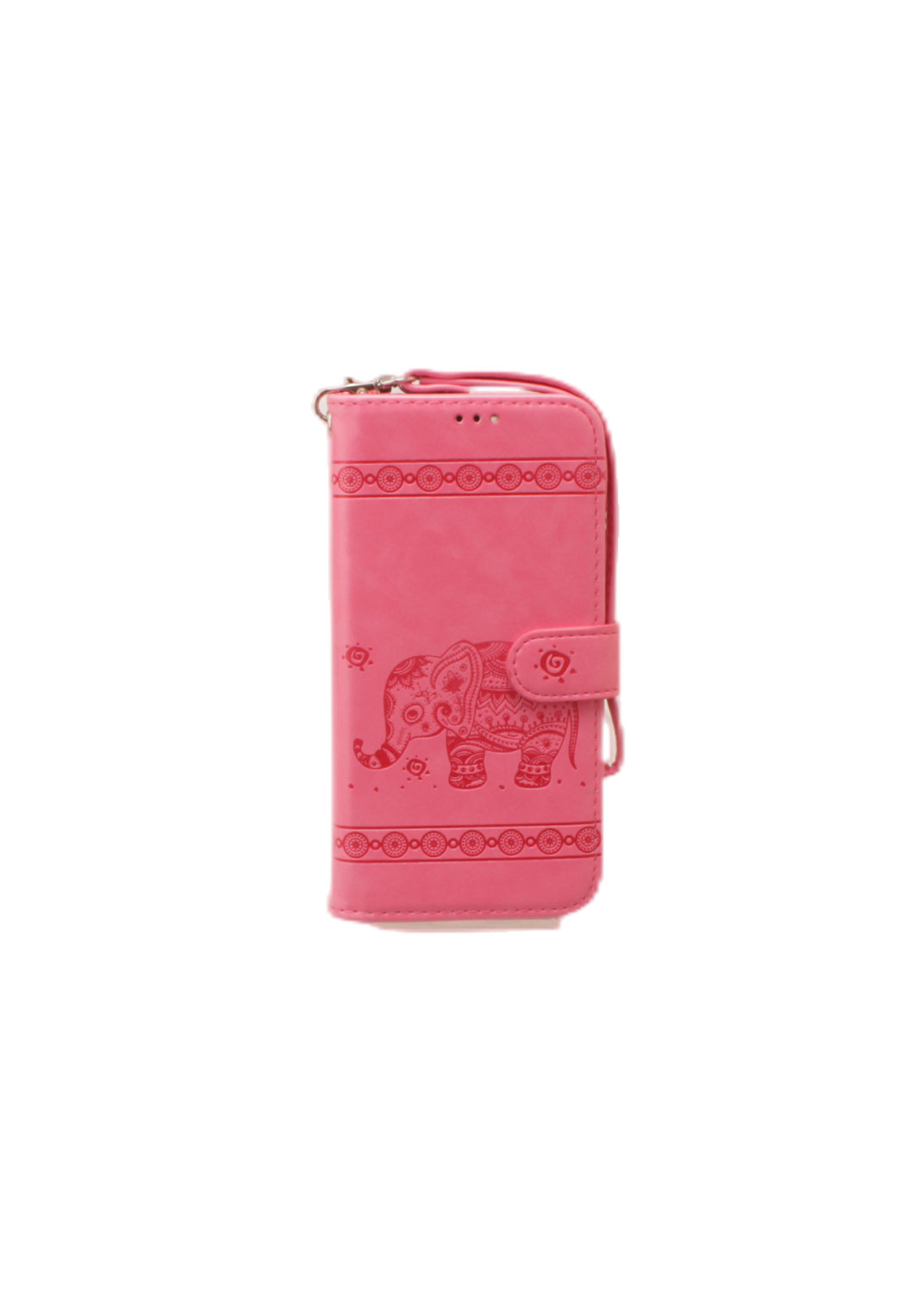 iPhone 14 Pro Max 6.7 Book Case Embossed Elephant, Color: Pink
